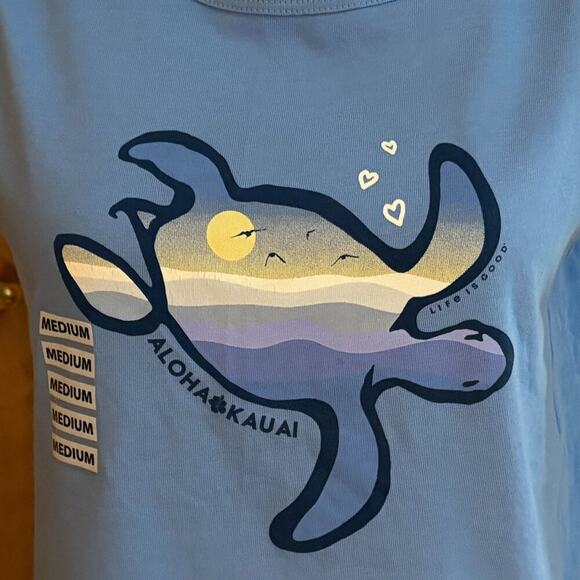 Women's Life is Good Kauai, HI Sea Turtle High-Low Crusher Tank, Size M,… - Picture 6 of 15